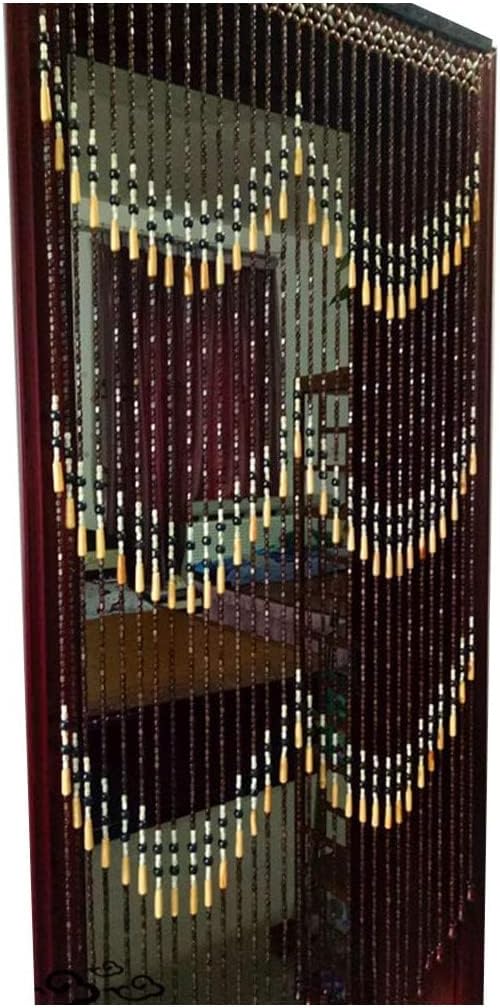 ZHOUXIAO Wood Beaded Curtain 90x180cm