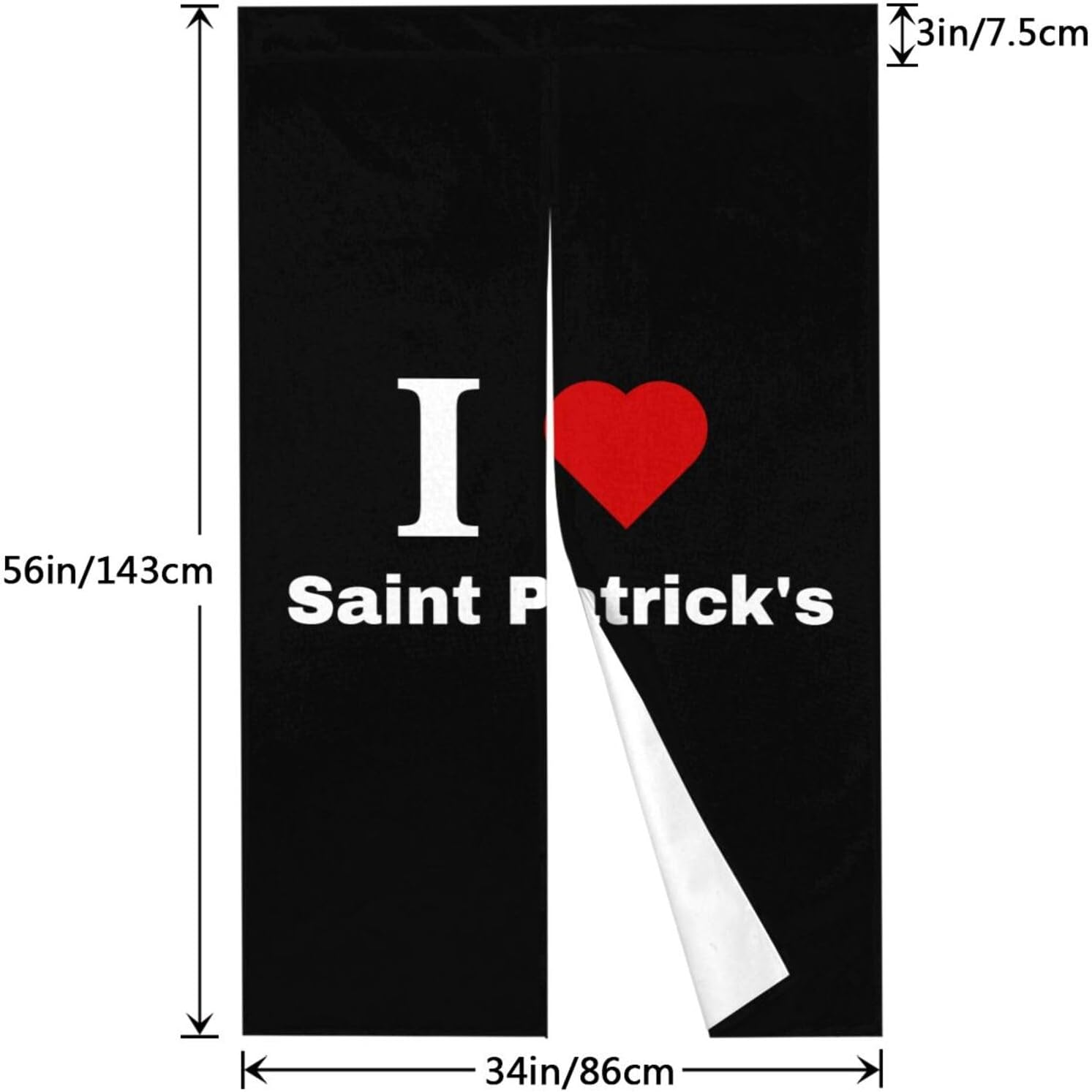 I Love Saint Patricks Blackout Curtain Panel 34x56in