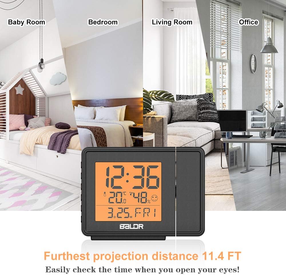 BALDR Projection Alarm Clock with Temperature Display