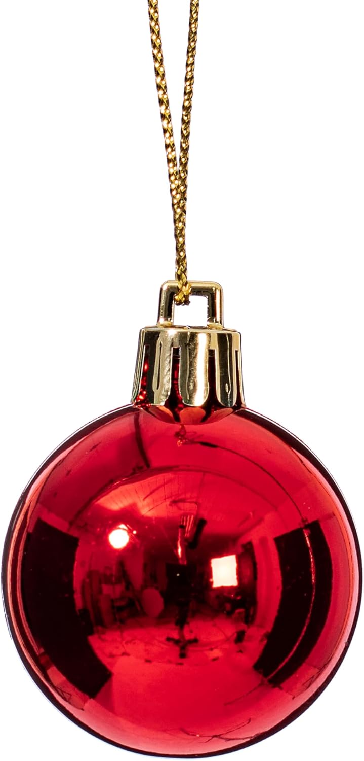 Vickerman Red Ornament Ball Set Shiny and Matte 50 Piece Variety
