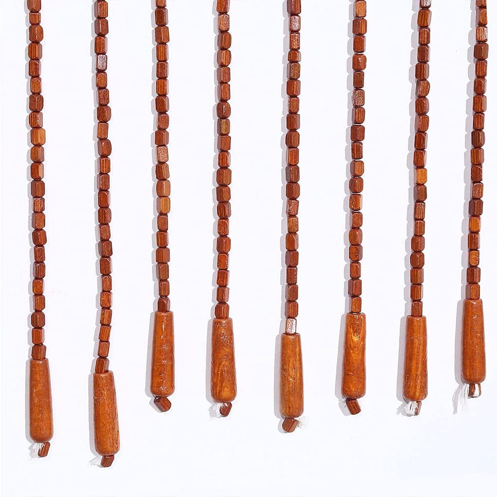 ZHOUXIAO Solid Wood Beaded Curtain 31 Strands 90x220cm