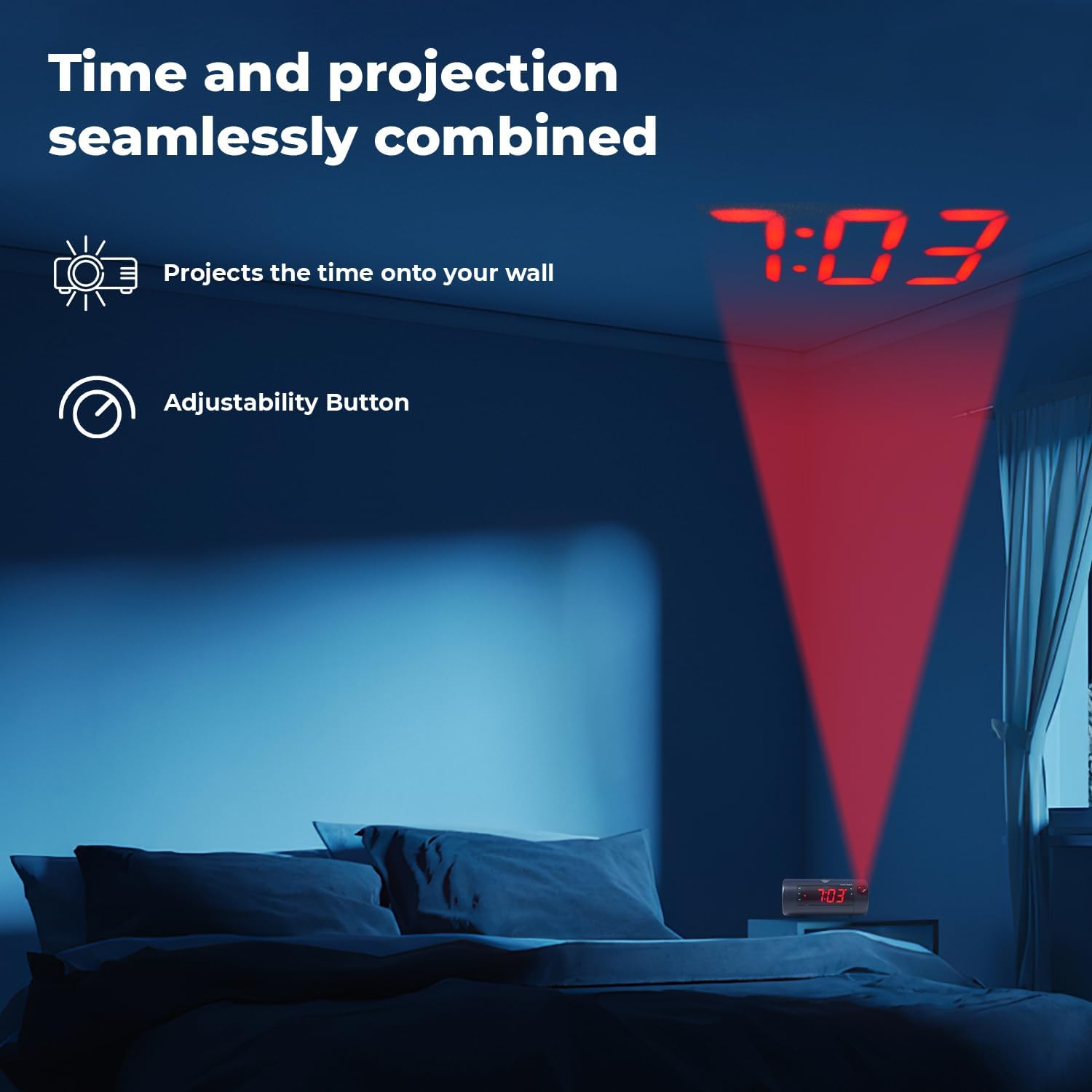 Sonic Blast Digital Alarm Clock - Loud Alarm for Heavy Sleepers