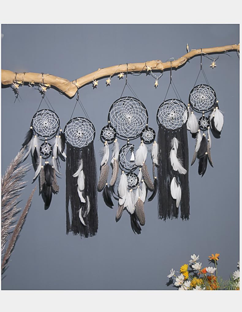Set of 5 Boho Dream Catcher Wall Decorations
