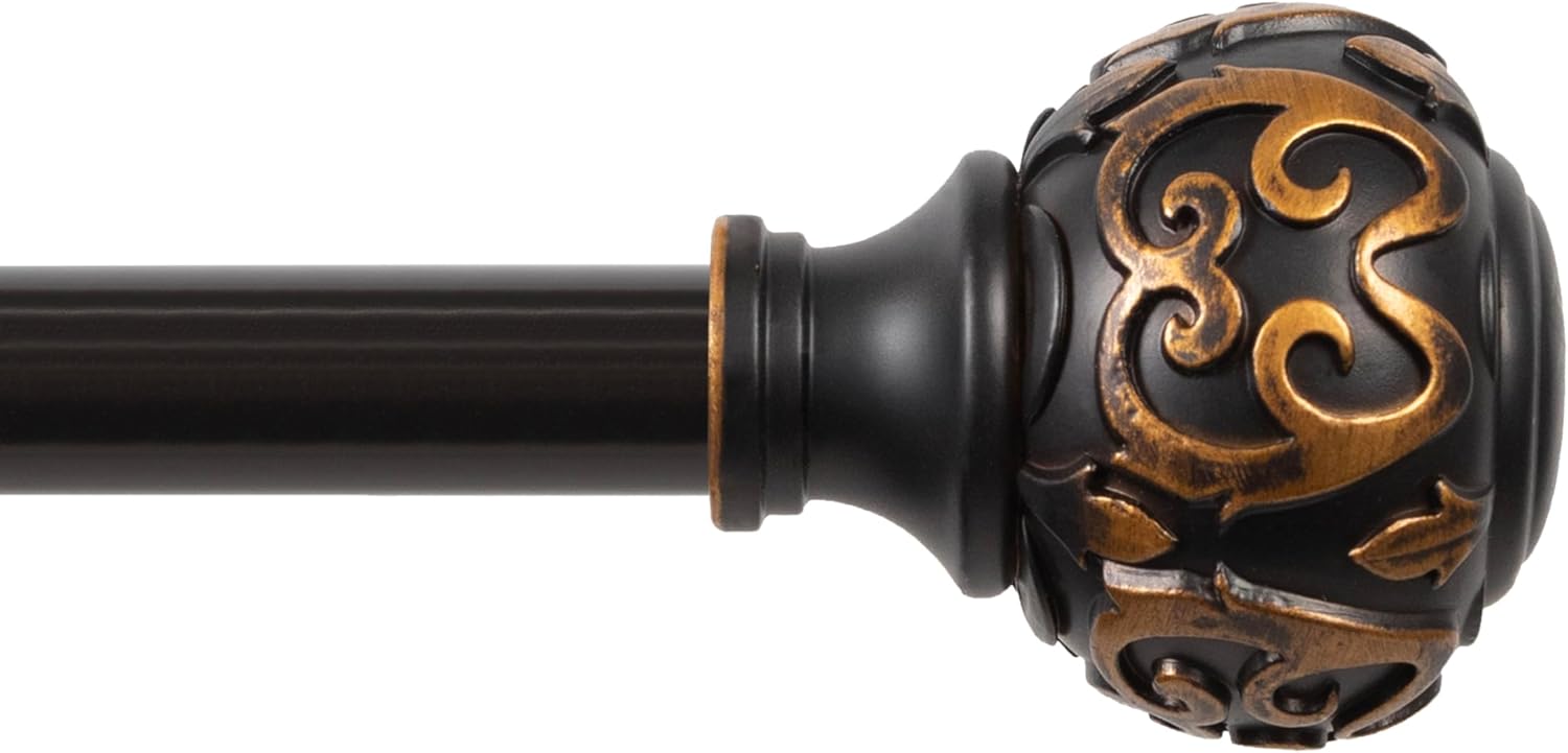 Kenney KNM75512 Decorative Window Curtain Rod with Scroll Ends