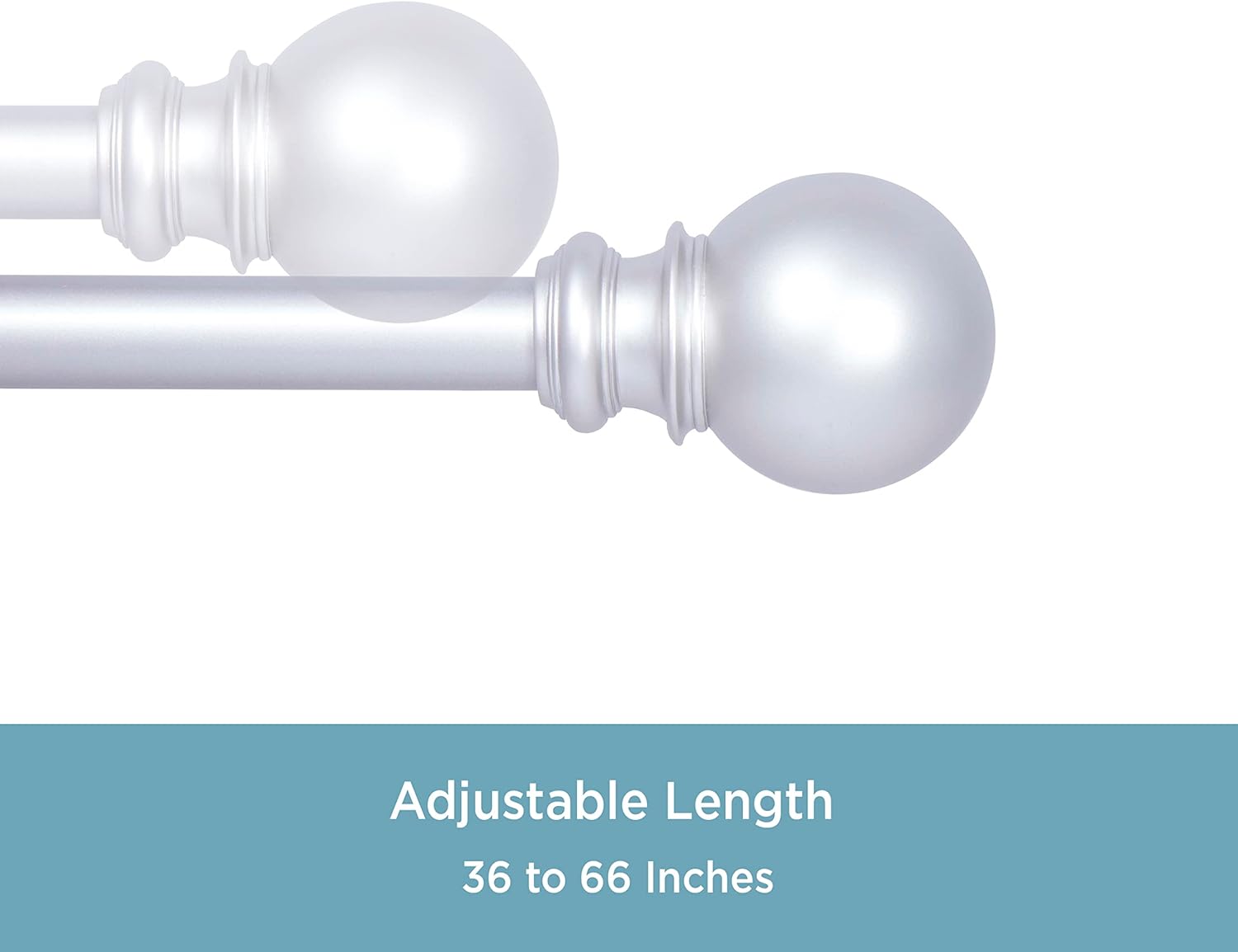 Kenney KNM80762 Decorative Window Curtain Rod with Ball Ends