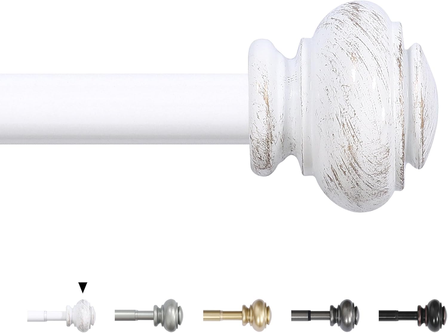HVERSAILTEX Adjustable Curtain Rods 34 Inch White