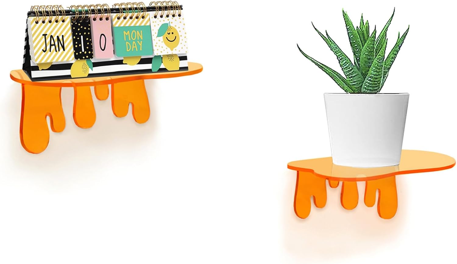 SetGame 2-Pack Acrylic Floating Wall Shelves