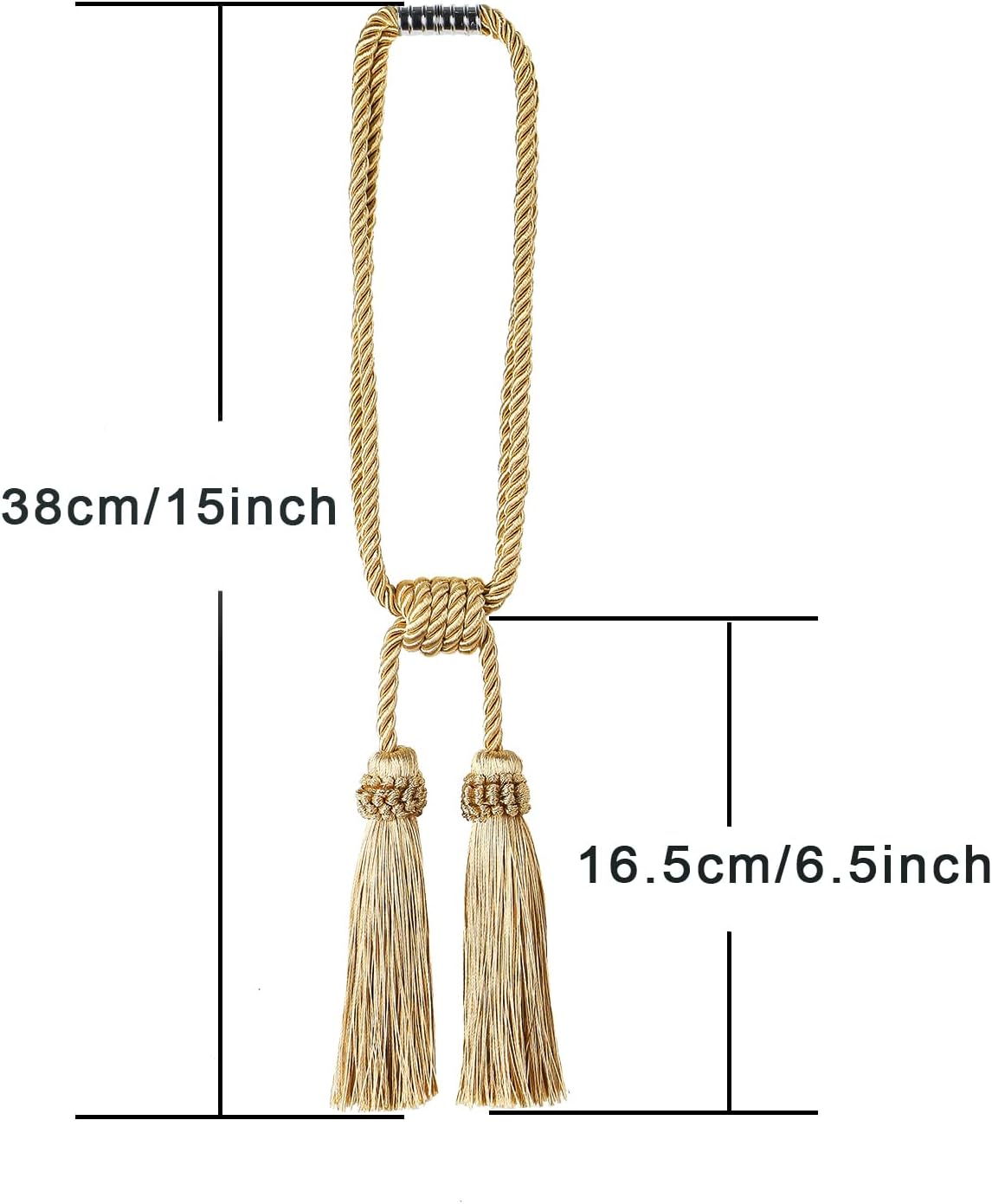 Fenghuangwu Magnetic Curtain Tiebacks Tassel 2 Pack Mix Pink