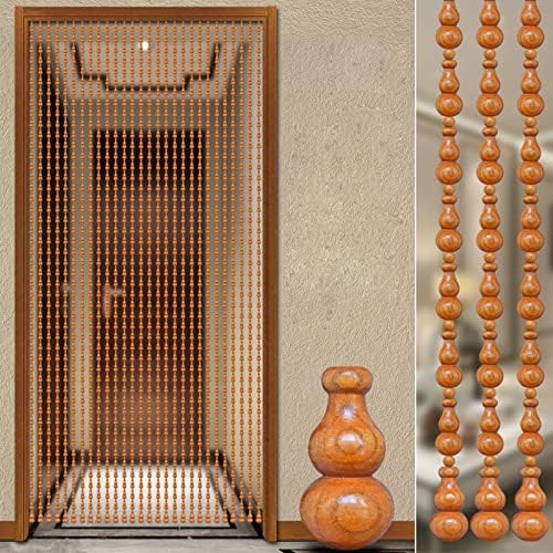 KDDEON Home Decoration Wood Bead Curtain 31 Strands 354x866 Inch