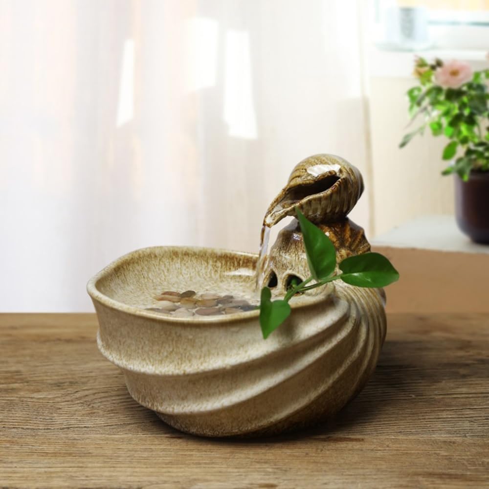 Tabletop Fountain Conch Decor for Relaxation and Meditation