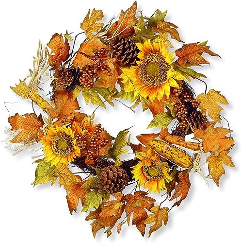 National Tree Company Artificial Autumn Wreath 24 in