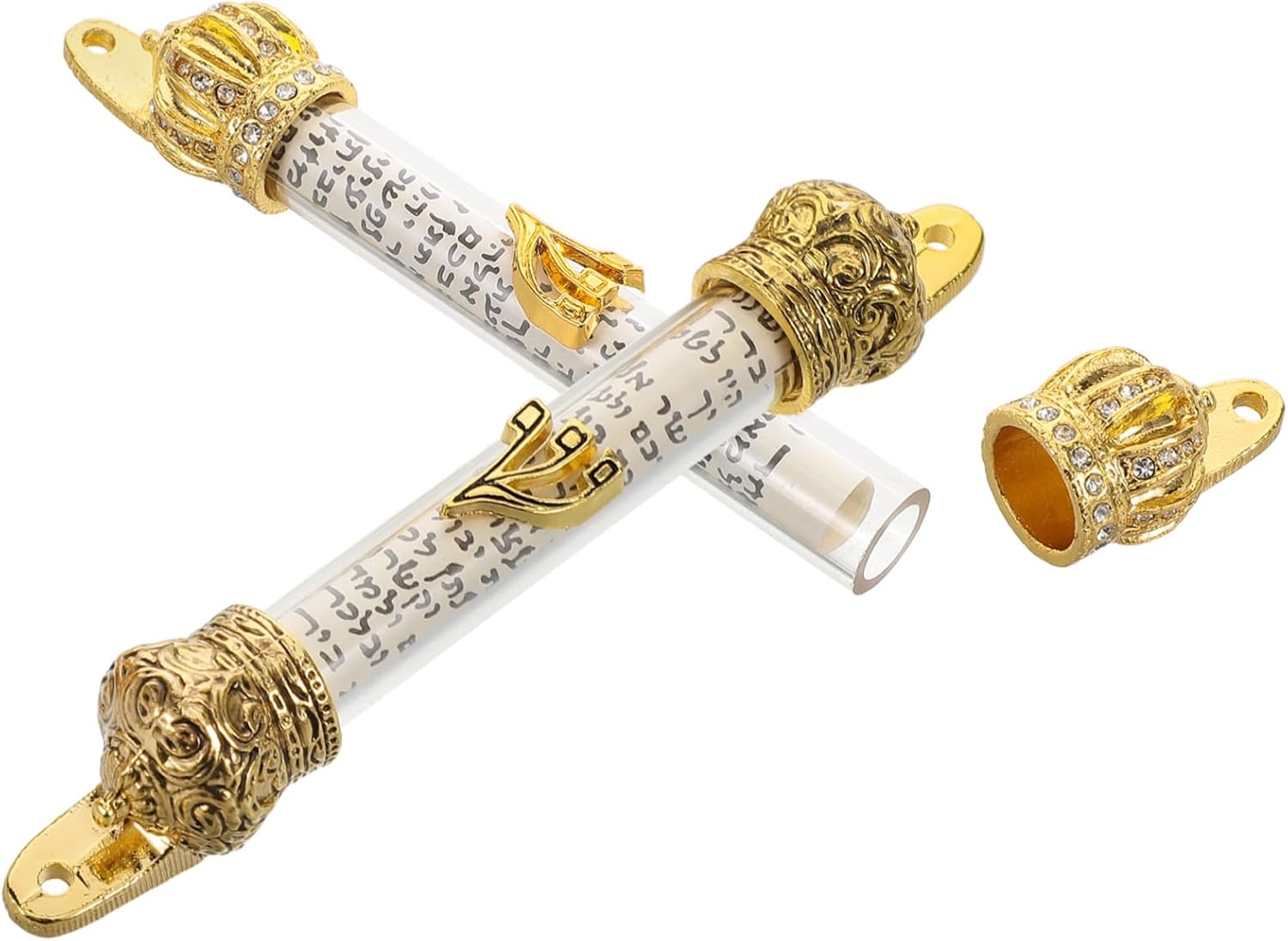 Cabilock 2pcs Metal Mezuzah Scroll for Jewish Home Decor
