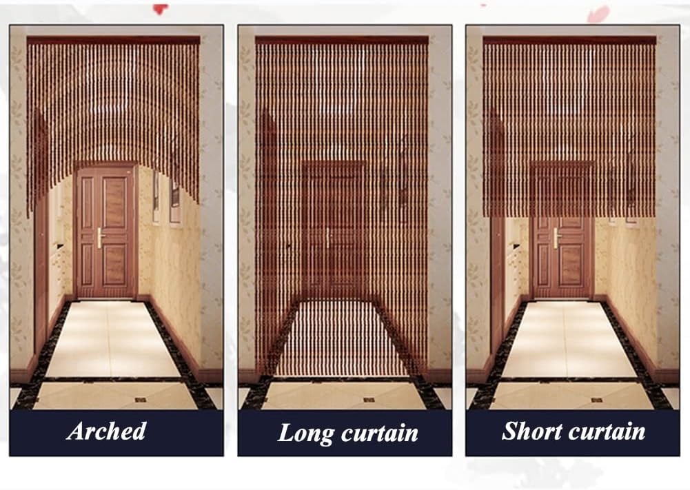 Etlegor Bamboo Beaded Curtains for Doorway and Room Divider