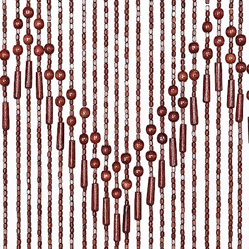 Handmade Bamboo Beaded Curtain - Boho Door Divider 75 x 355 Inches