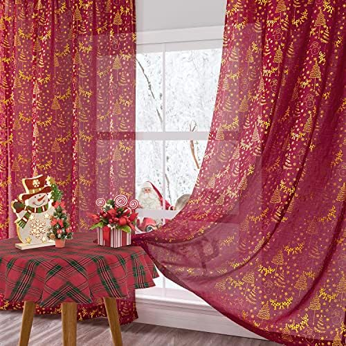 XTMYI Sparkle Christmas Curtains 84 Inch 2 Panels Set