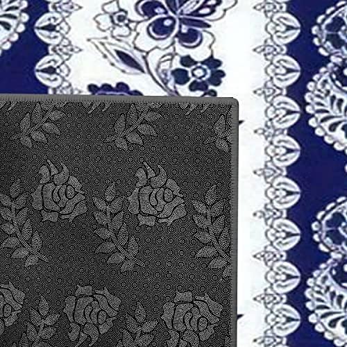 Modern 3D Area Rugs Set with Blue Floral Motifs