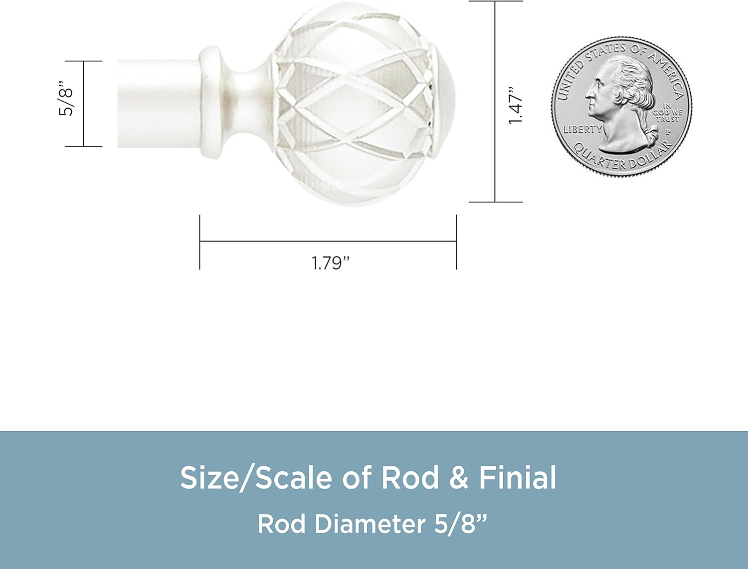 Kenney AZ71813 Decorative Window Curtain Rod with Ball Ends