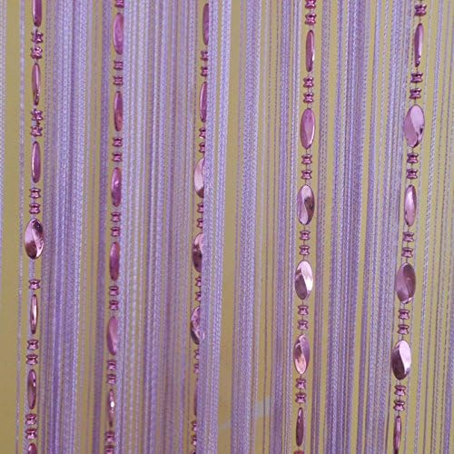 Tangpan 100cmx200cm Purple Beaded Decorative Curtain