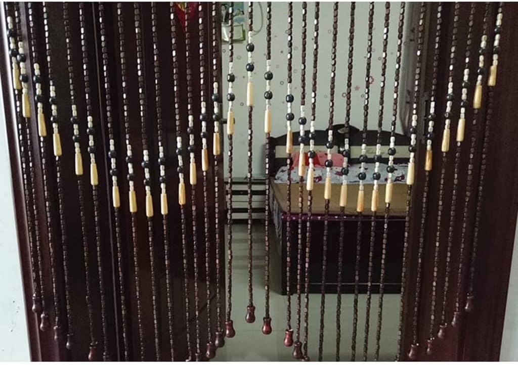ZHOUXIAO Wood Beaded Curtain 90x180cm