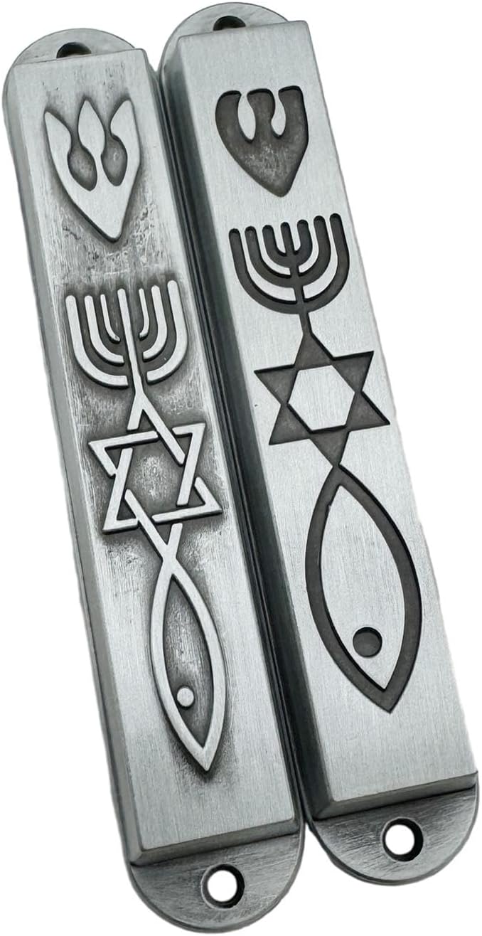 2 Pieces Modern Metal Mezuzahs for Door Decorations