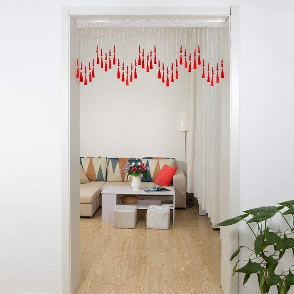Beaded Curtain Crystal Beads Door String Tassel Screen Panel