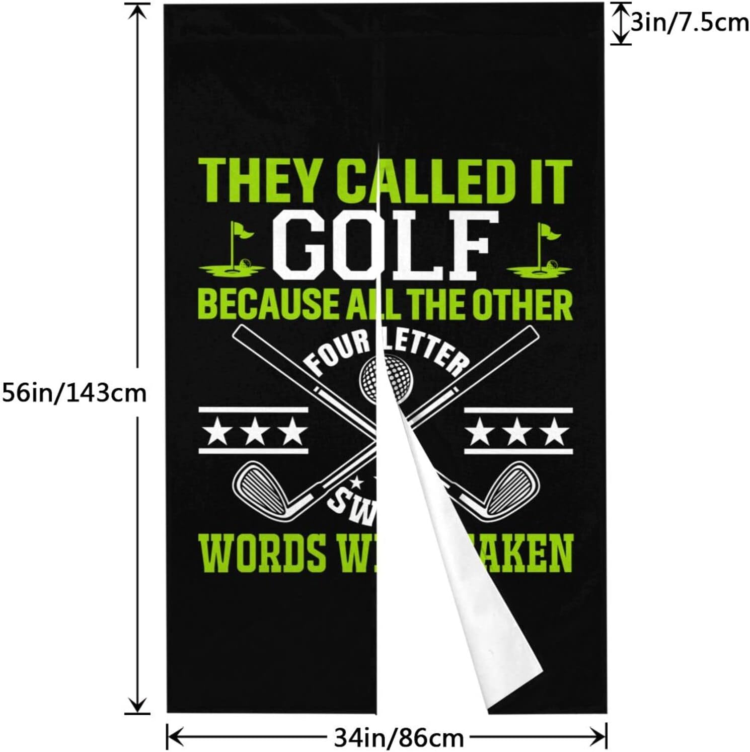 They Called It Golf Blackout Curtain Panel 34x56in Door Divider