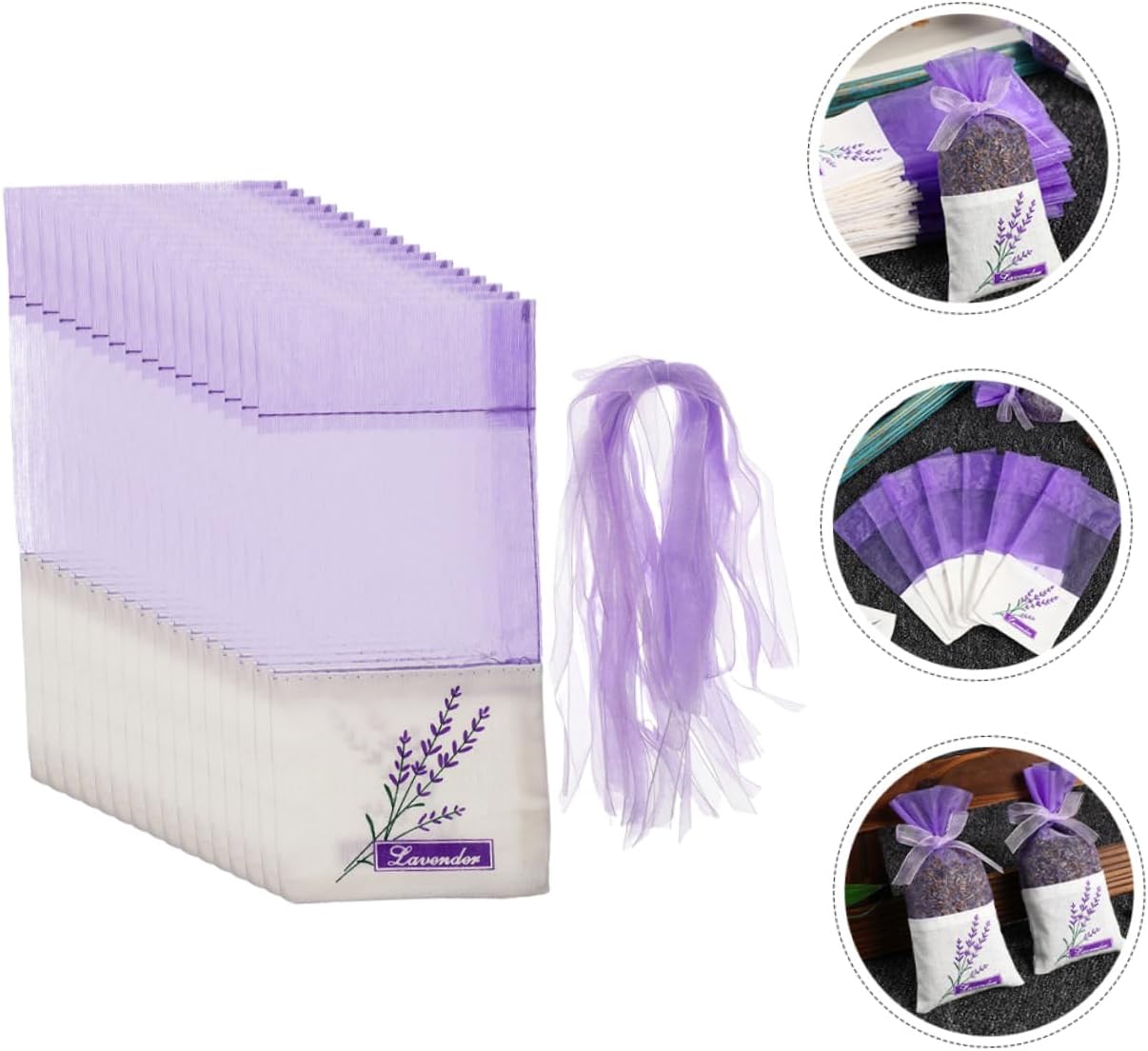Sosoport 50pcs Lavender Sachet Bags for Home and Car Storage