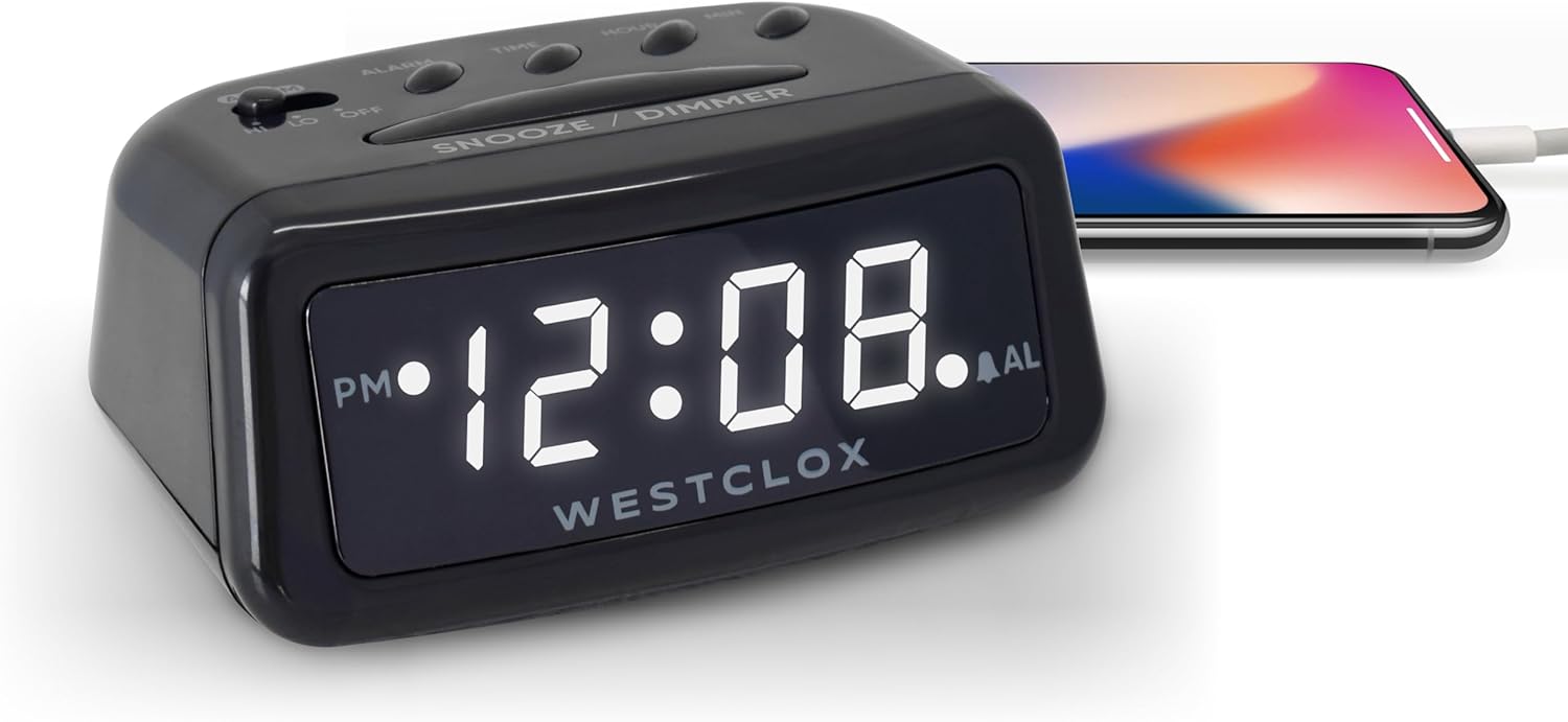 Westclox Digital LED Alarm Clock with Battery Backup