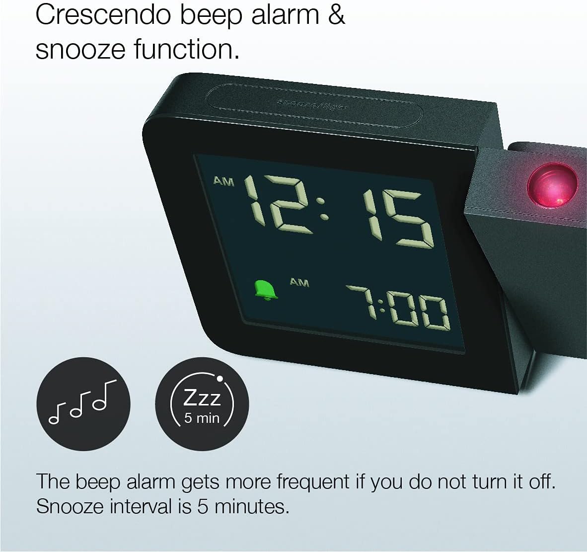 Braun Digital Projection Alarm Clock with 4 Backlight Options