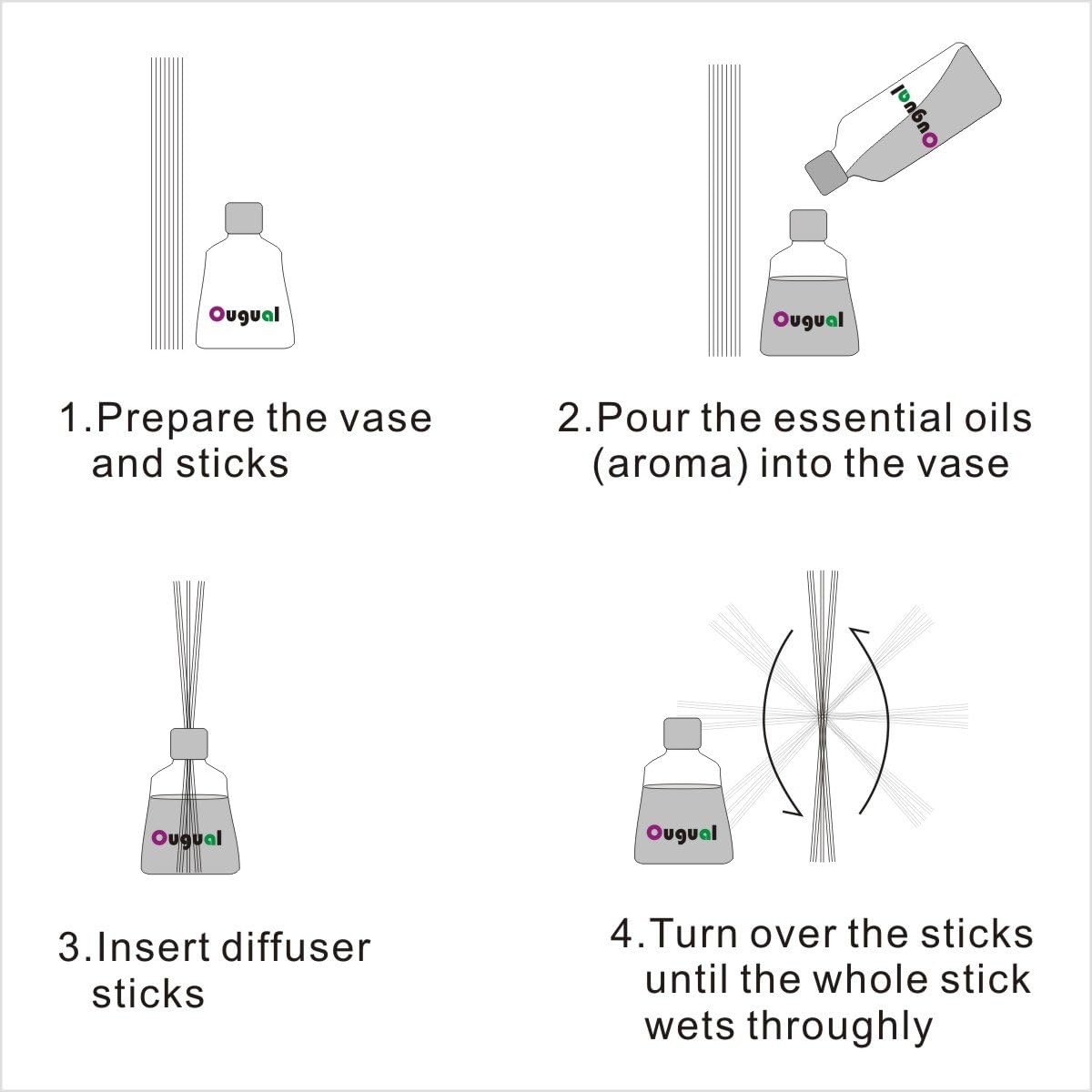 50 Pack Fiber Reed Diffuser Sticks 10 Inch