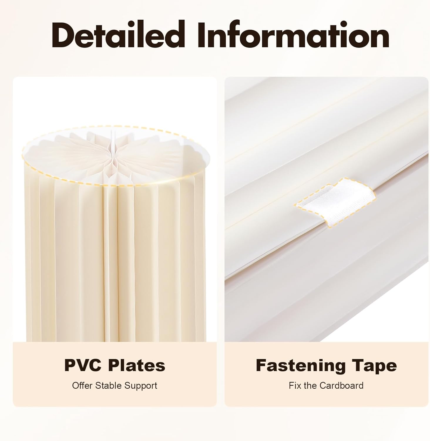 3PCS Foldable Cardboard Cylinder Pedestal Stands with Clear Acrylic Plates