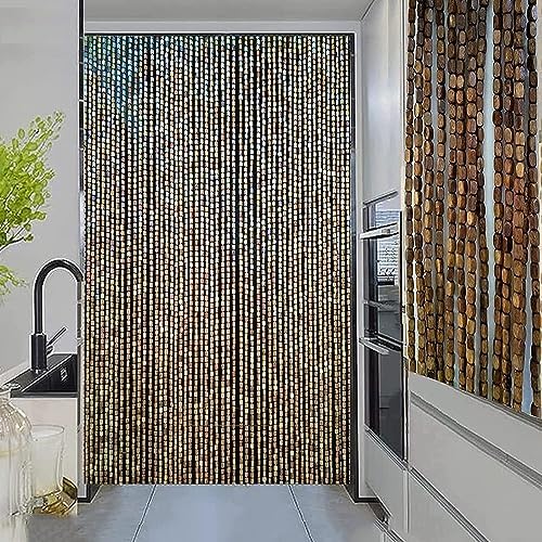Wcxixo Wooden Bamboo Beaded Curtain for Doorway