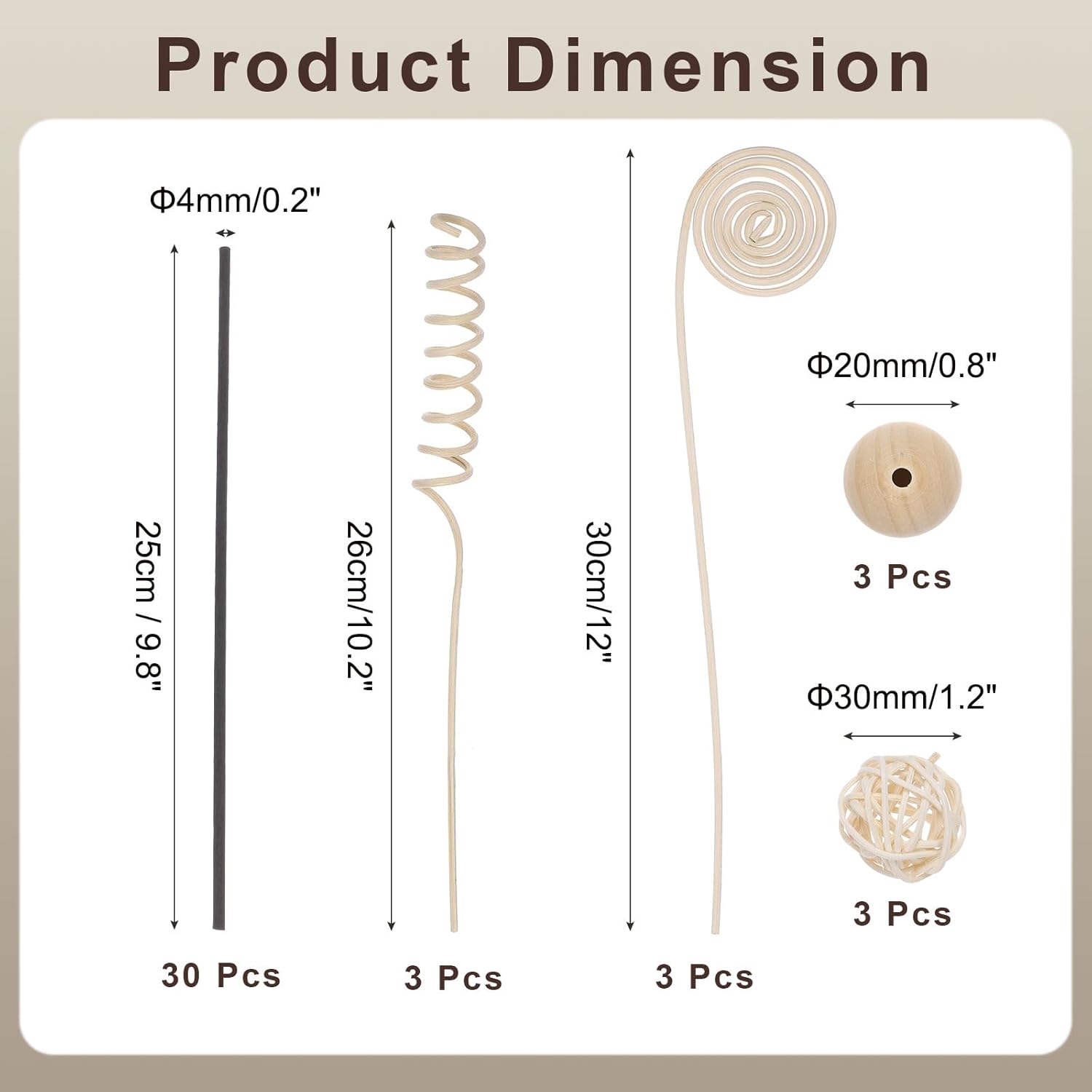Uxcell 42Pcs Reed Diffuser Sticks Set Black