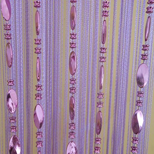 Tangpan 100cmx200cm Purple Beaded Decorative Curtain