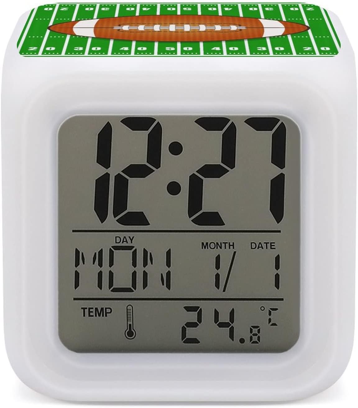 Donnapink American Football Green Field LED Alarm Clock
