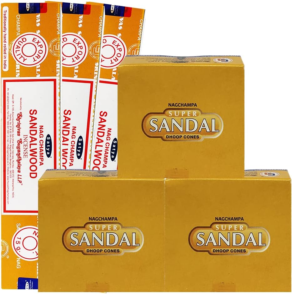 TRUMIRI Sandalwood Incense Sticks Cone Holder Variety Pack