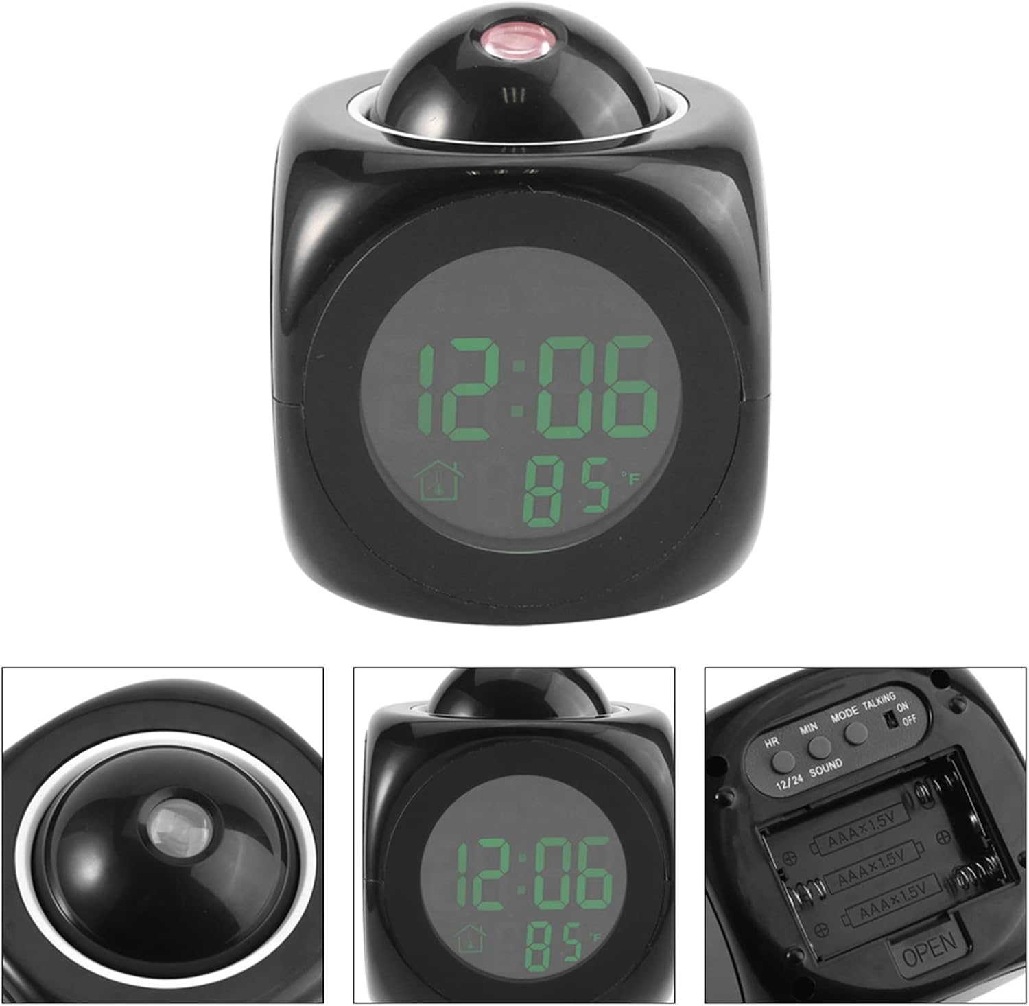 Projection Alarm Clock for Bedroom Ceiling