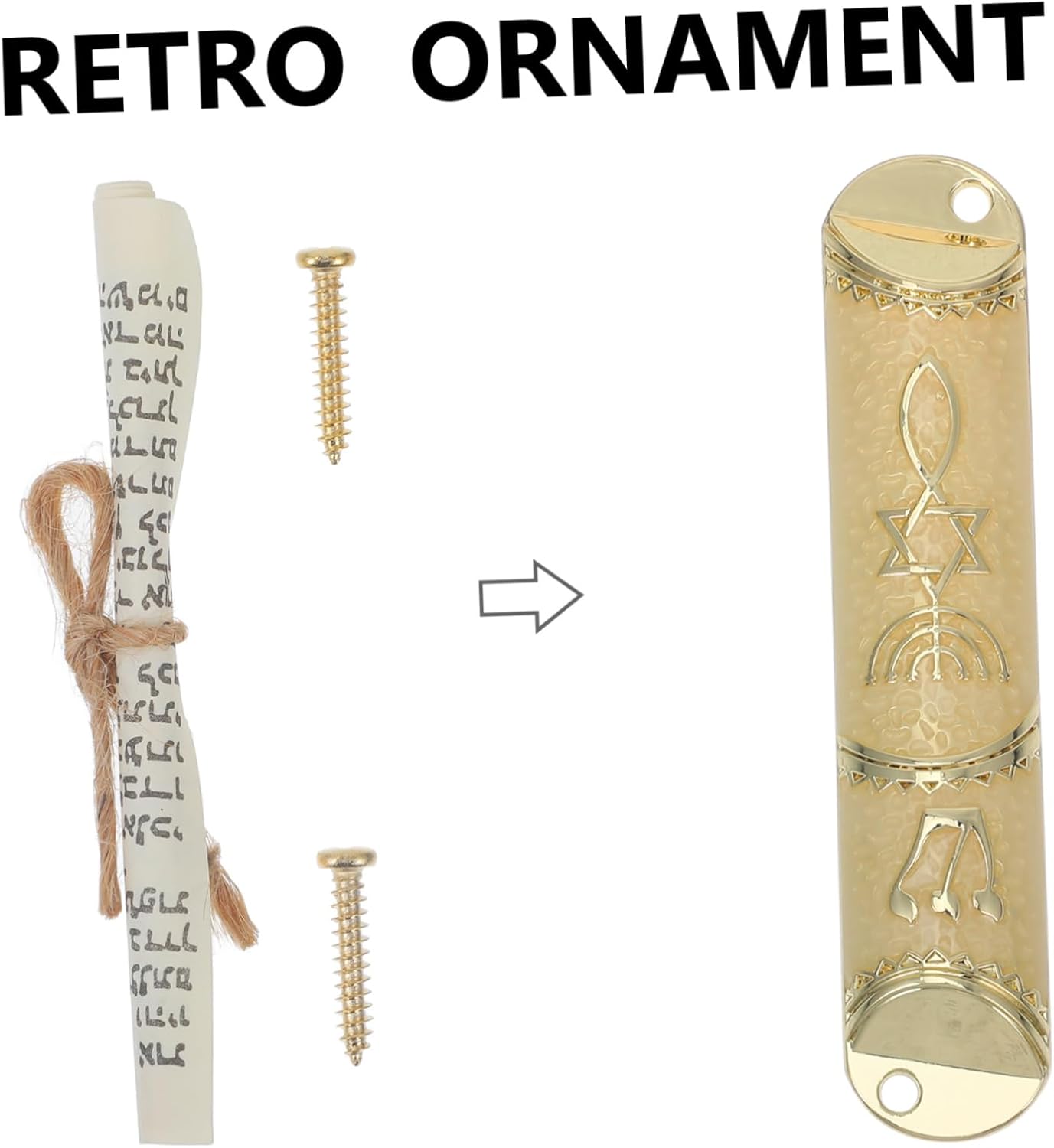 Cabilock Metal Mezuzah Plaque Scroll Door Decoration