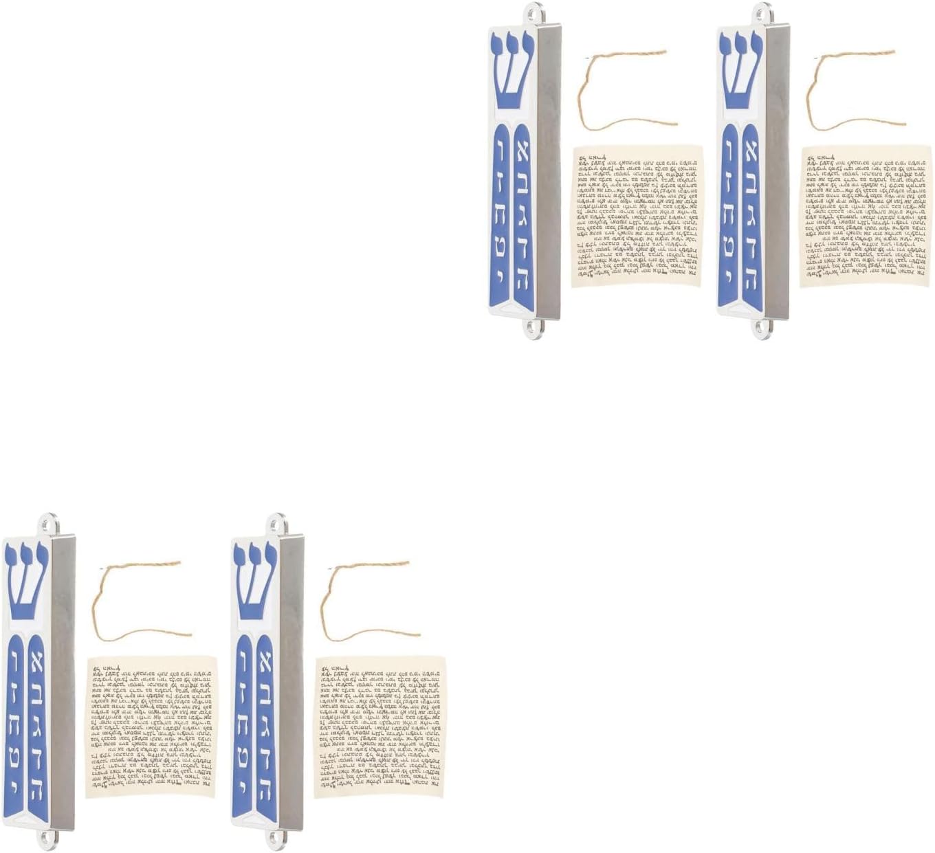 LUOZZY 4 Piece Metal Mezuzah Scrolls Door Ornament