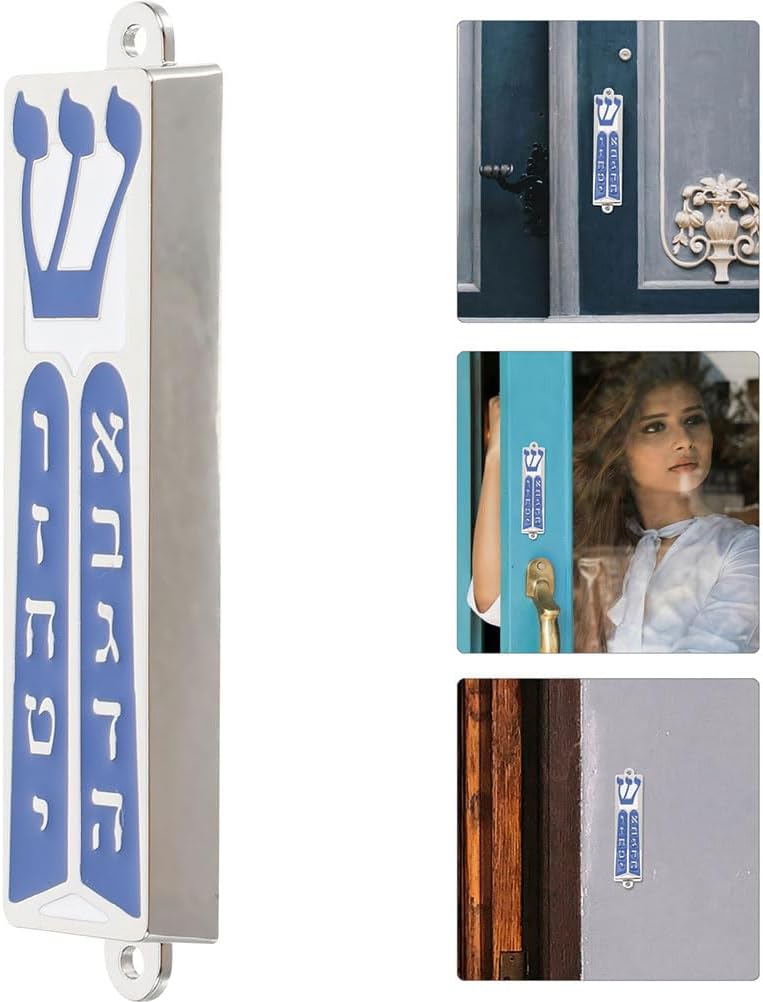 LUOZZY Metal Mezuzah Door Decor with Scroll