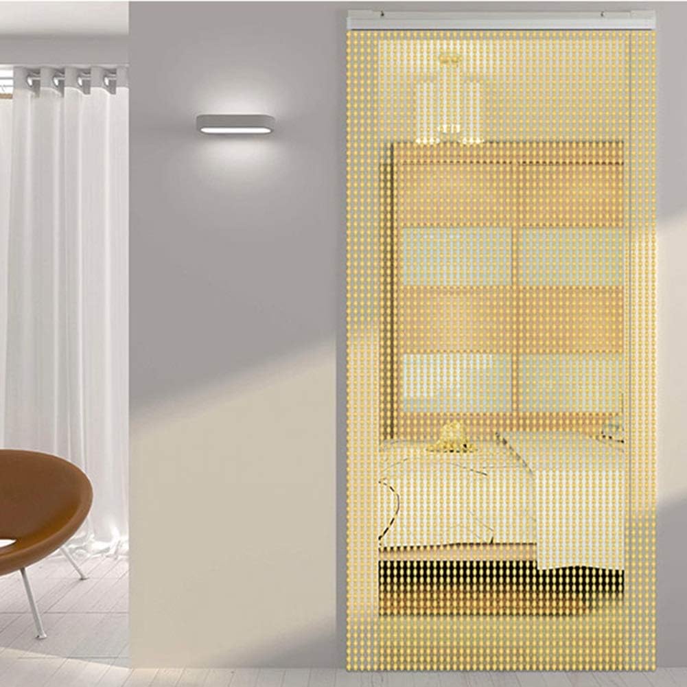 OKUOKA Gold Beaded Curtain Strands for Window Door Divider