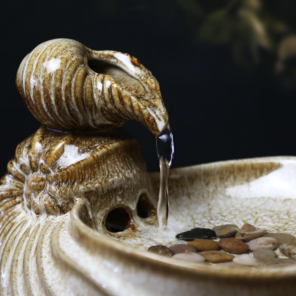 Tabletop Fountain Conch Decor for Relaxation and Meditation