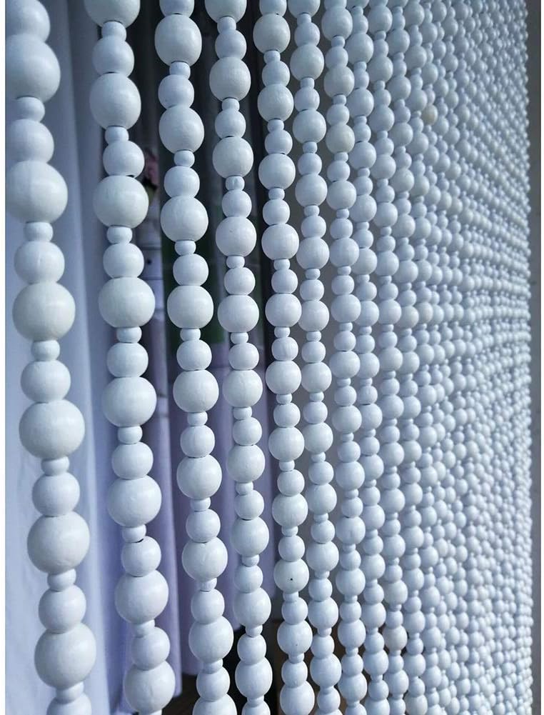 OKUOKA White Beaded Door Curtain - 27 Strands