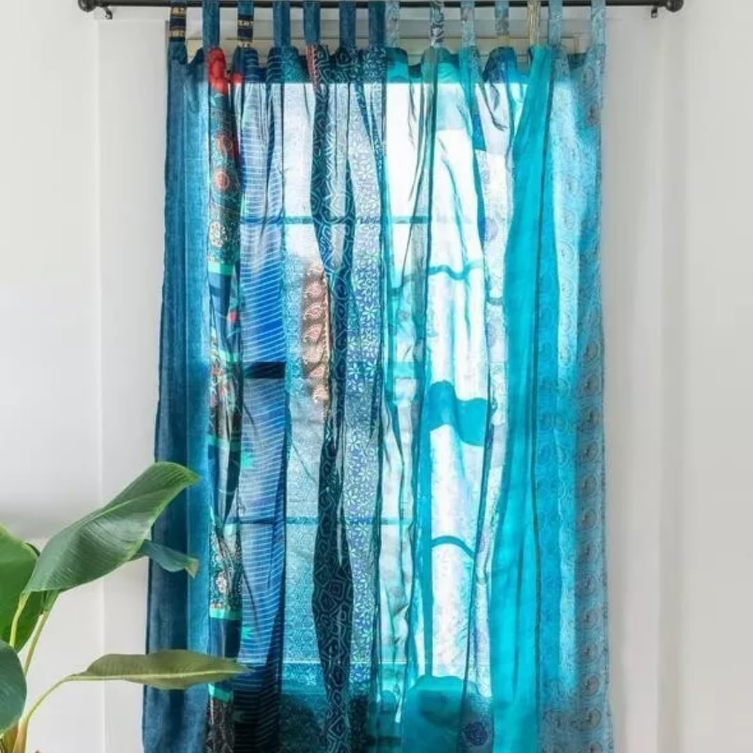 Vintage Indian Silk Panel Curtain