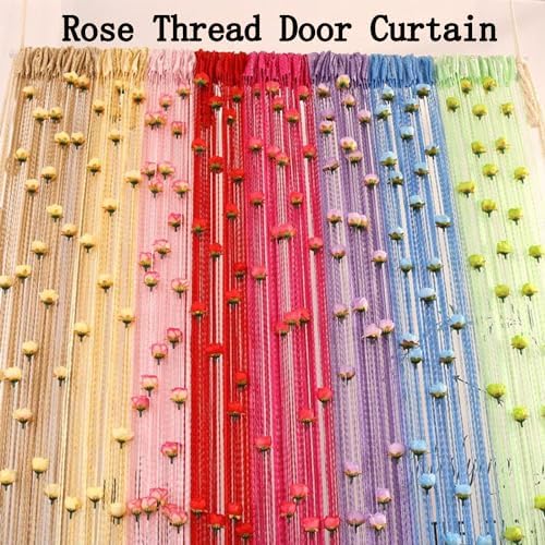 RJDJ Rose Thread Door Curtain for Home Decor