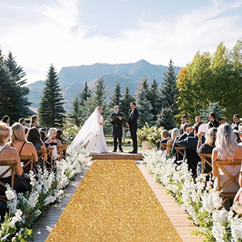 Gold Sequin Aisle Runner 2ftx15ft Wedding Decor