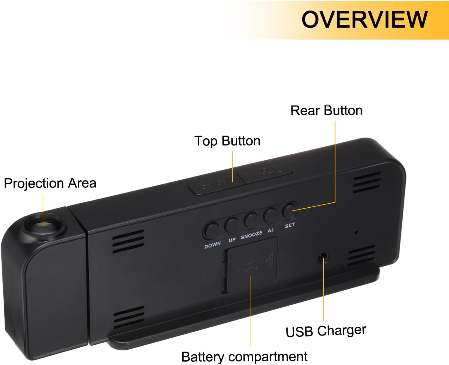 Uxcell Alarm Clock with Projection Light