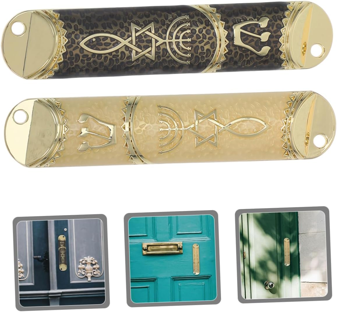 Cabilock 2 Sets Cultural Jewish Mezuzah Door Blessing Decorations