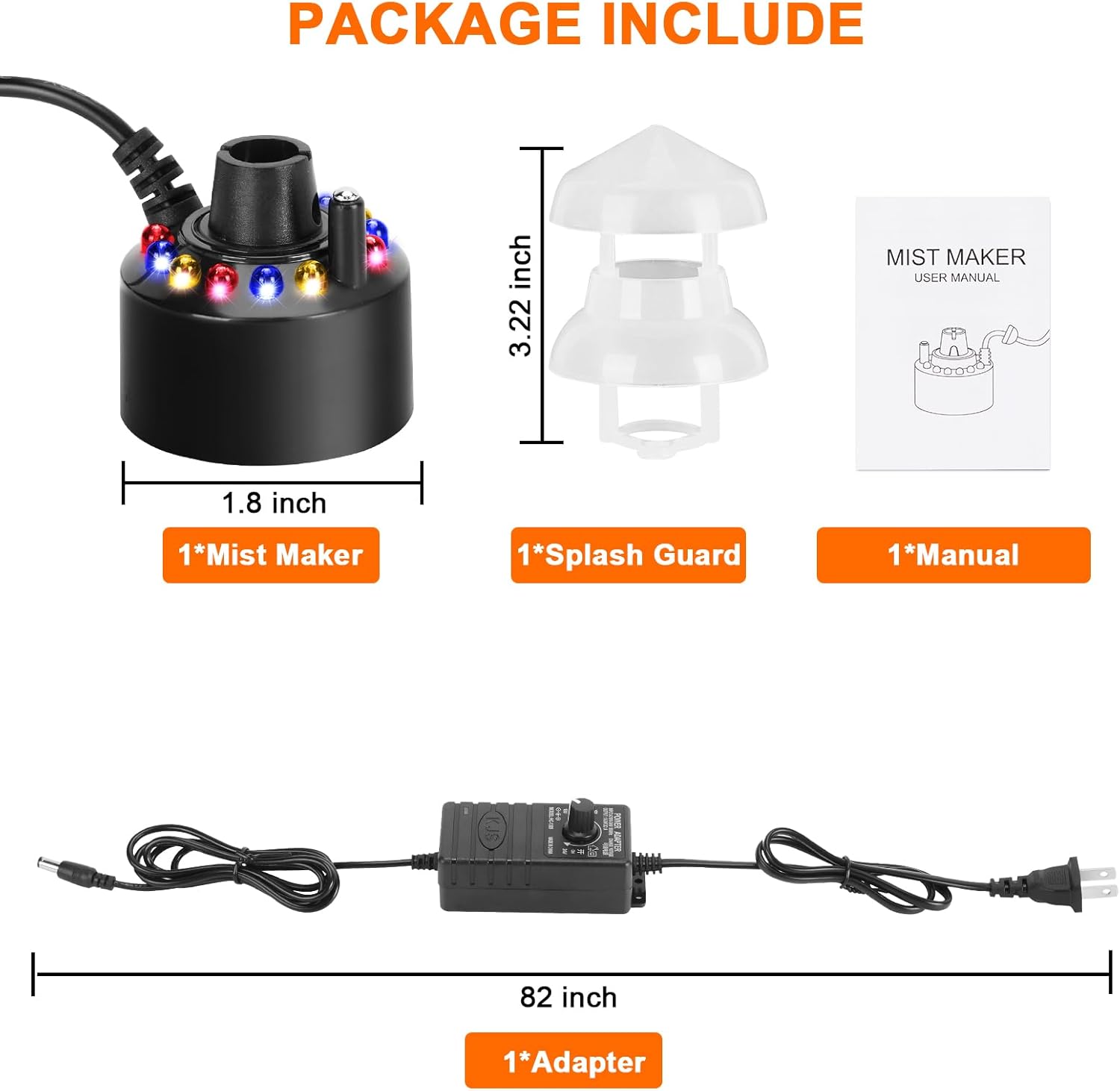 FITNATE Mist Maker with 12 LED Lights