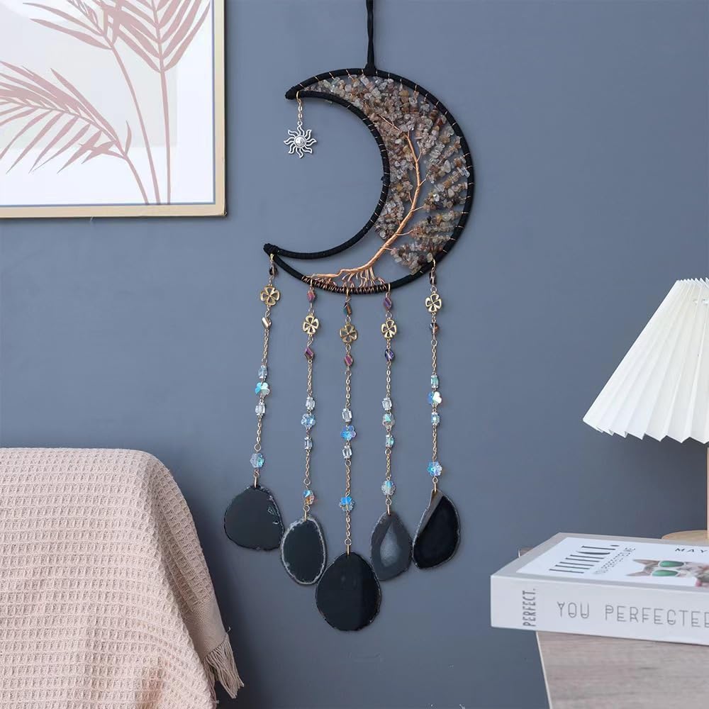 Crystal Dream Catcher with Agate Tree Shape